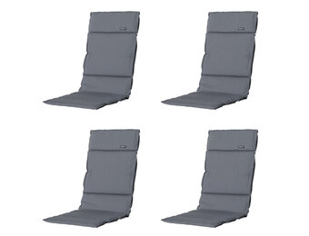 Madison -  Tuinkussen Fiber Deluxe Rib grey - Ca. 125x50 cm - Set van 4