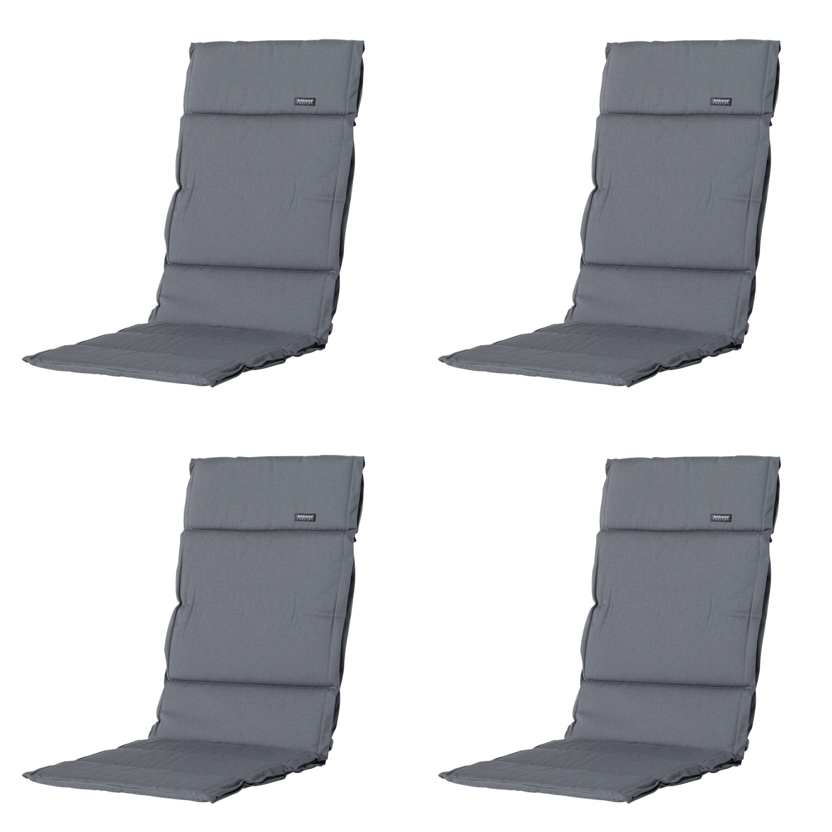 Madison -  Tuinkussen Fiber Deluxe Rib grey - Ca. 125x50 cm - Set van 4