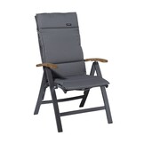 Madison -  Tuinkussen Fiber Deluxe Rib grey - Ca. 125x50 cm - Set van 4