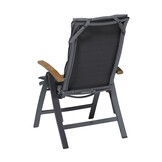 Madison -  Tuinkussen Fiber Deluxe Rib grey - Ca. 125x50 cm - Set van 4