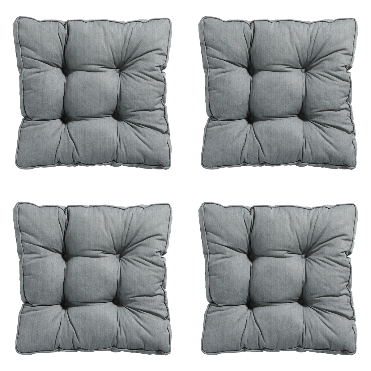 Madison -  Zitkussen Florance Basic grey - Ca. 47x47 cm - Set van 4