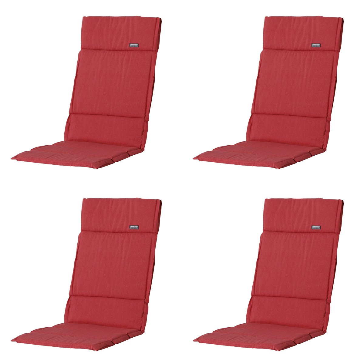 Madison -  Tuinkussen Fiber Deluxe Panama brick red - Ca. 125x50 cm - Set van 4