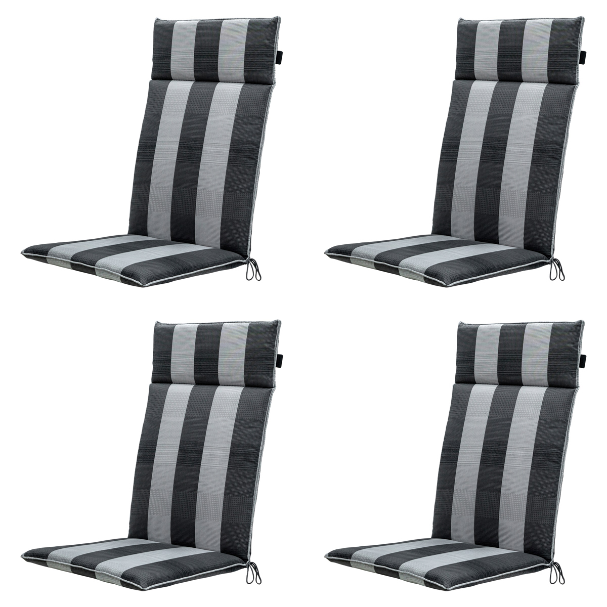 Madison -  Tuinstoelkussen Hoge Rug Alice grey - Ca. 120x50 cm - Set van 4