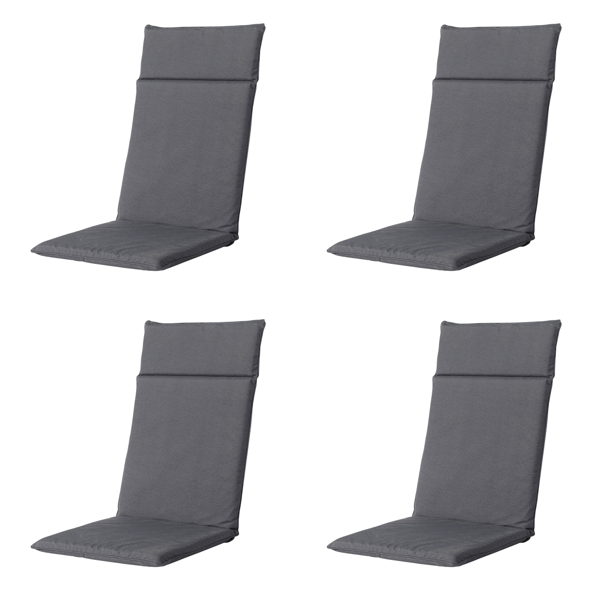 Madison -  Tuinstoelkussen Hoge Rug Panama grey - Ca. 120x50 cm - Set van 4