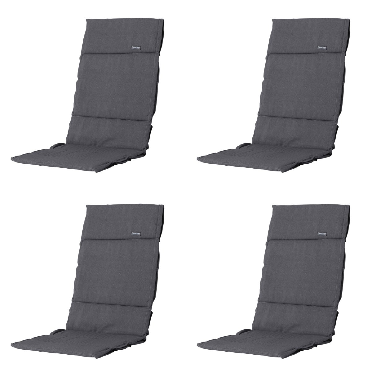 Madison -  Tuinkussen Fiber Deluxe Panama grey - Ca. 125x50 cm - Set van 4