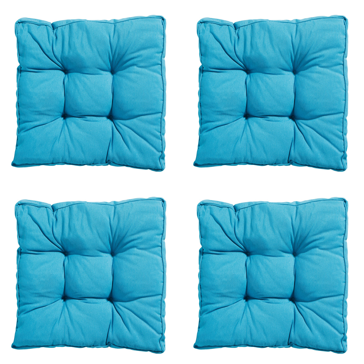 Madison -  Zitkussen Florance Panama aqua - Ca. 47x47 cm - Set van 4