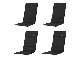Madison -  Tuinkussen Fiber Deluxe Rib black - Ca. 125x50 cm - Set van 4