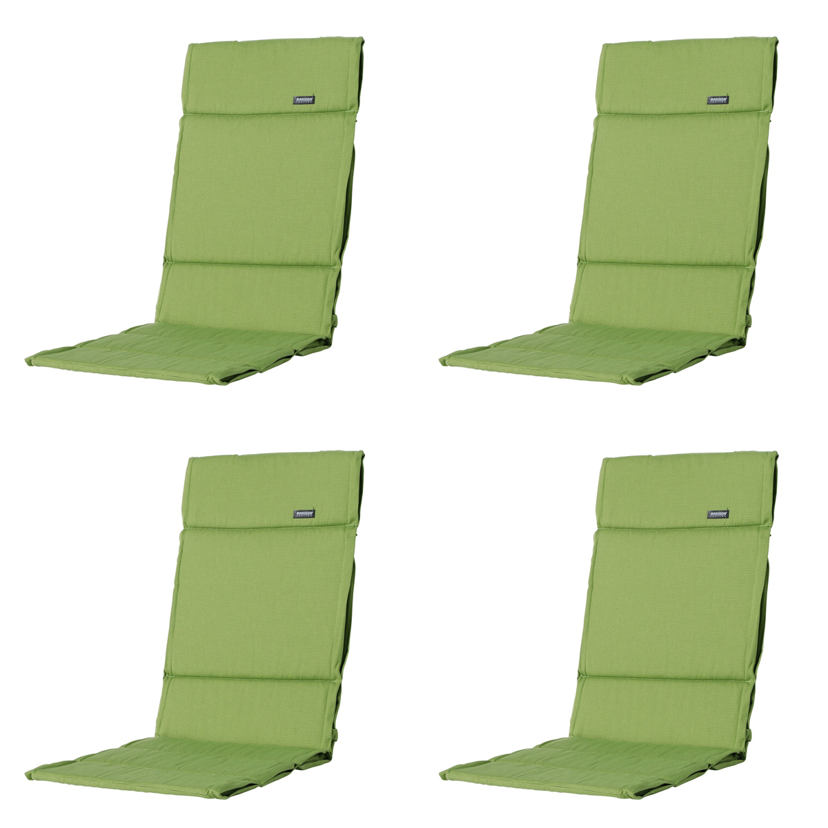 Madison -  Tuinkussen Fiber Deluxe Rib lime - Ca. 125x50 cm - Set van 4
