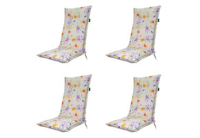 Madison -  Tuinstoelkussen Hoge Rug Florina purple - Ca. 123x50 cm - Set van 4