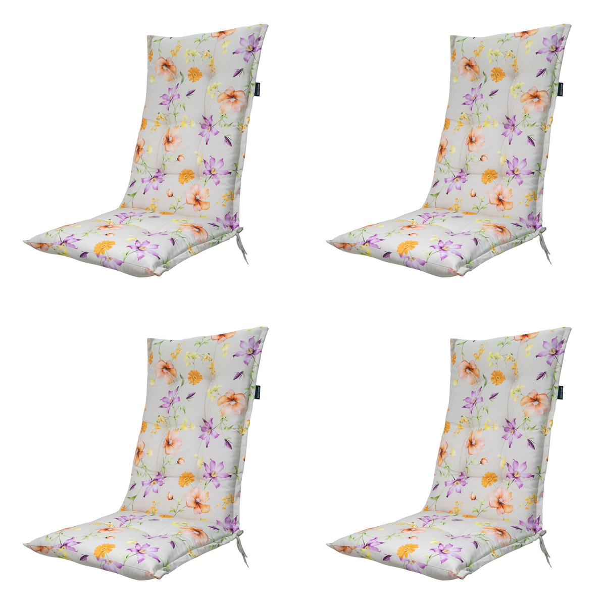 Madison -  Tuinstoelkussen Hoge Rug Florina purple - Ca. 123x50 cm - Set van 4