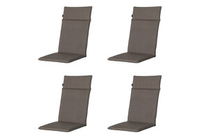 Madison -  Tuinstoelkussen Hoge Rug Oxford taupe - Ca. 120x50 cm - Set van 4
