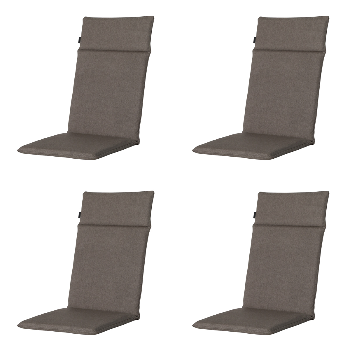 Madison -  Tuinstoelkussen Hoge Rug Oxford taupe - Ca. 120x50 cm - Set van 4