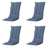 Madison -  Tuinstoelkussen Hoge Rug Panama safier blue - Ca. 123x50 cm - Set van 4