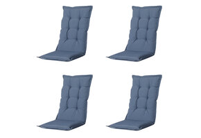 Madison -  Tuinstoelkussen Hoge Rug Panama safier blue - Ca. 123x50 cm - Set van 4