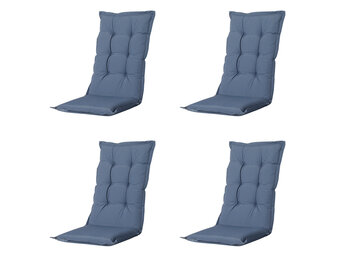 Madison -  Tuinstoelkussen Hoge Rug Panama safier blue - Ca. 123x50 cm - Set van 4