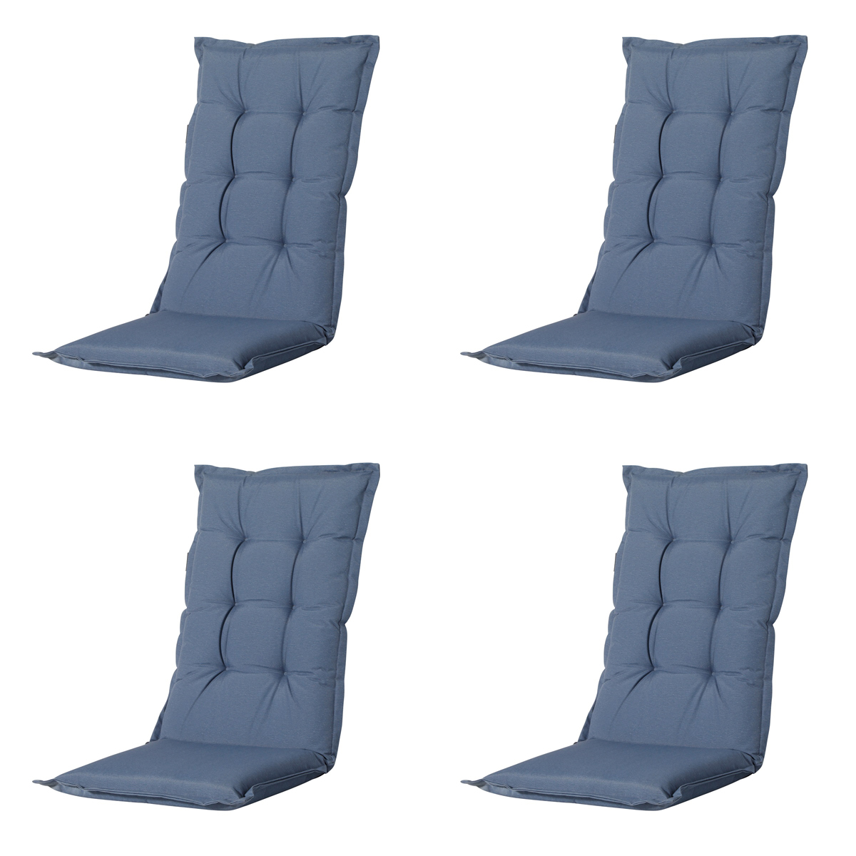 Madison -  Tuinstoelkussen Hoge Rug Panama safier blue - Ca. 123x50 cm - Set van 4