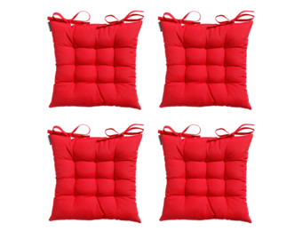 Madison -  Zitkussen Toscane Panama red - Ca. 46x46 cm - Set van 4