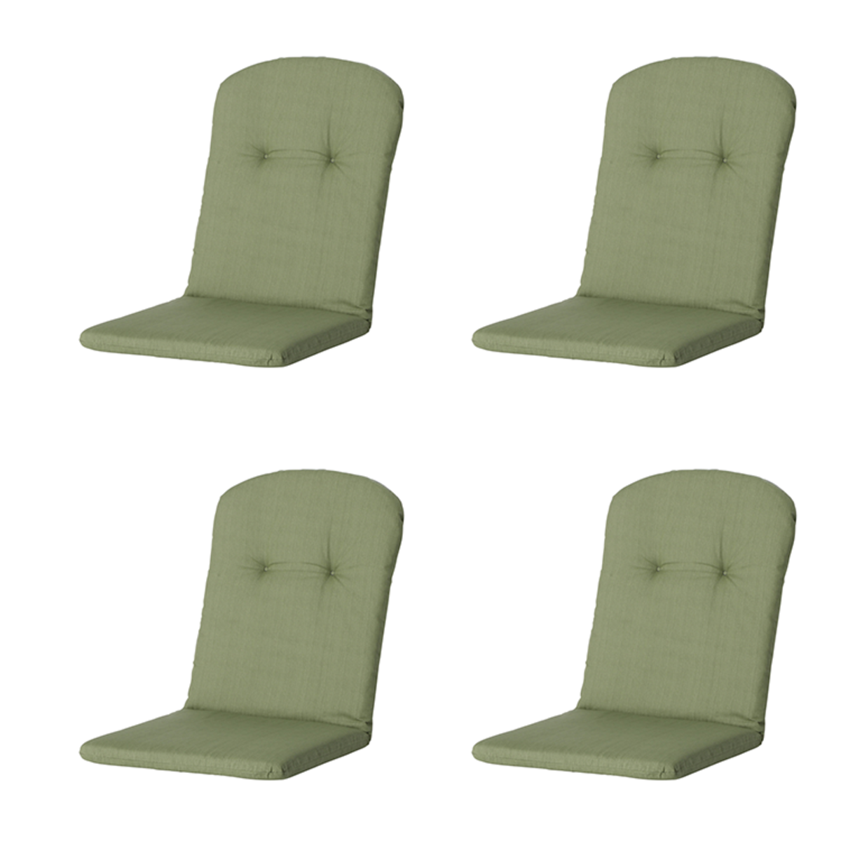 Madison -  Kuipstoelkussen Hoge Rug Basic green - Ca. 96x45 cm - Set van 4