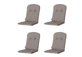 Madison -  Kuipstoelkussen Hoge Rug Basic taupe - Ca. 96x45 cm - Set van 4