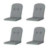 Madison -  Kuipstoelkussen Hoge Rug Basic grey - Ca. 96x45 cm - Set van 4