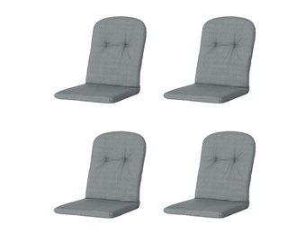 Madison -  Kuipstoelkussen Hoge Rug Basic grey - Ca. 96x45 cm - Set van 4