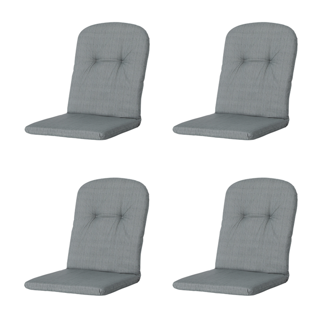 Madison -  Kuipstoelkussen Hoge Rug Basic grey - Ca. 96x45 cm - Set van 4