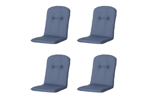 Madison -  Kuipstoelkussen Hoge Rug Basic kobalt - Ca. 96x45 cm - Set van 4
