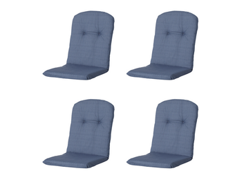 Madison -  Kuipstoelkussen Hoge Rug Basic kobalt - Ca. 96x45 cm - Set van 4