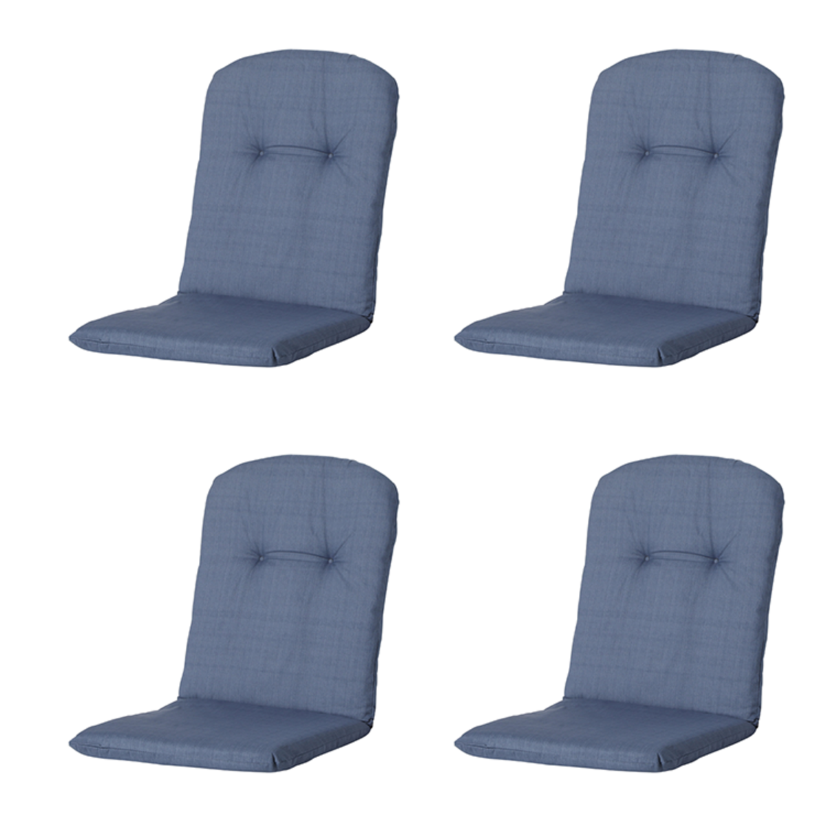 Madison - Kuipstoelkussen Hoge Rug Basic kobalt - Ca. 96x45 cm - Set van 4