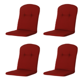 Madison -  Kuipstoelkussen Hoge Rug Rib red - Ca. 96x45 cm - Set van 4