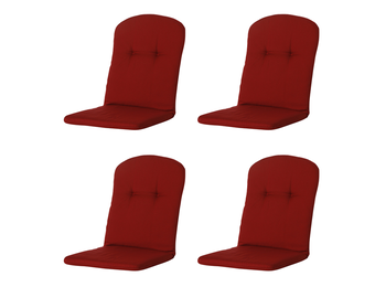 Madison -  Kuipstoelkussen Hoge Rug Rib red - Ca. 96x45 cm - Set van 4