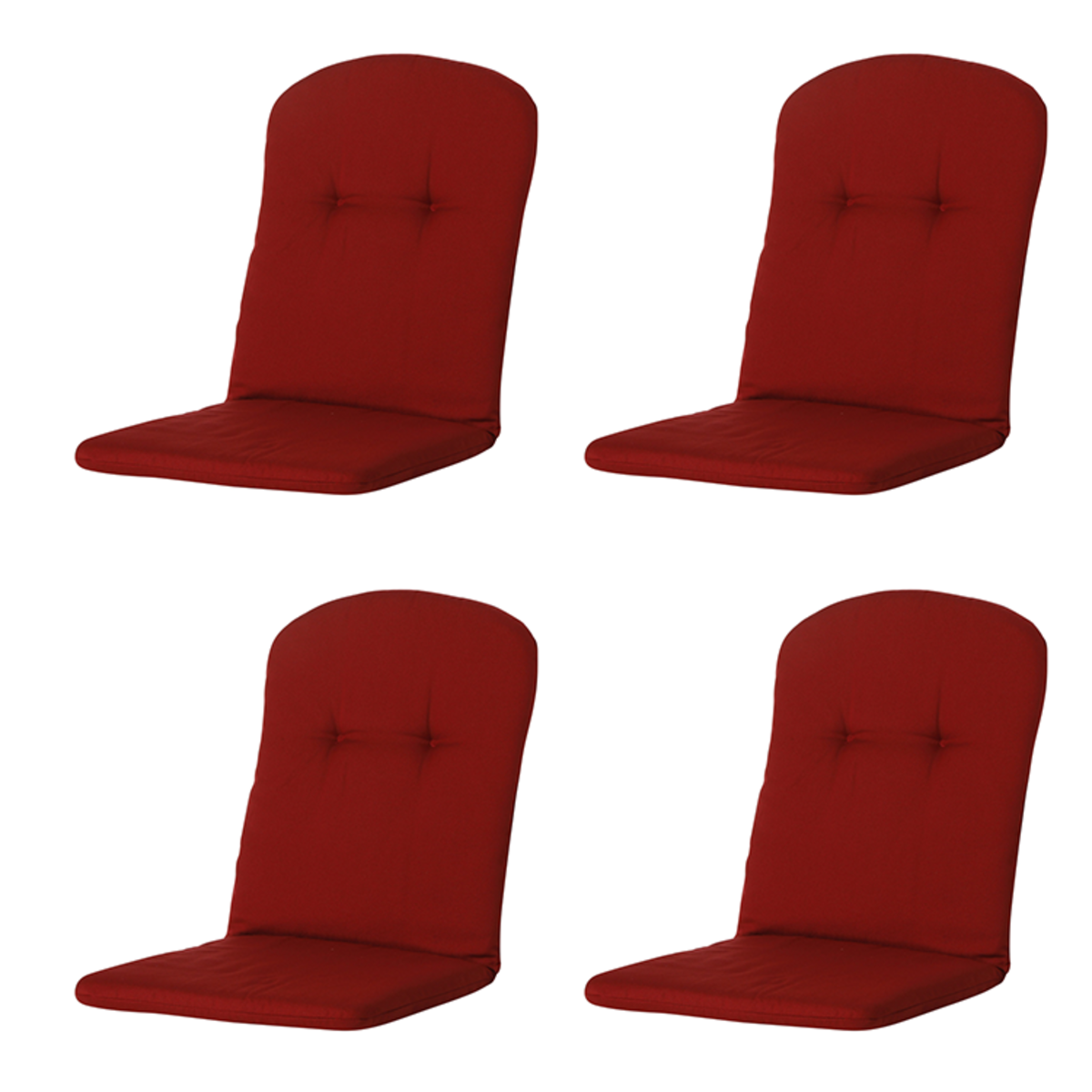 Madison -  Kuipstoelkussen Hoge Rug Rib red - Ca. 96x45 cm - Set van 4
