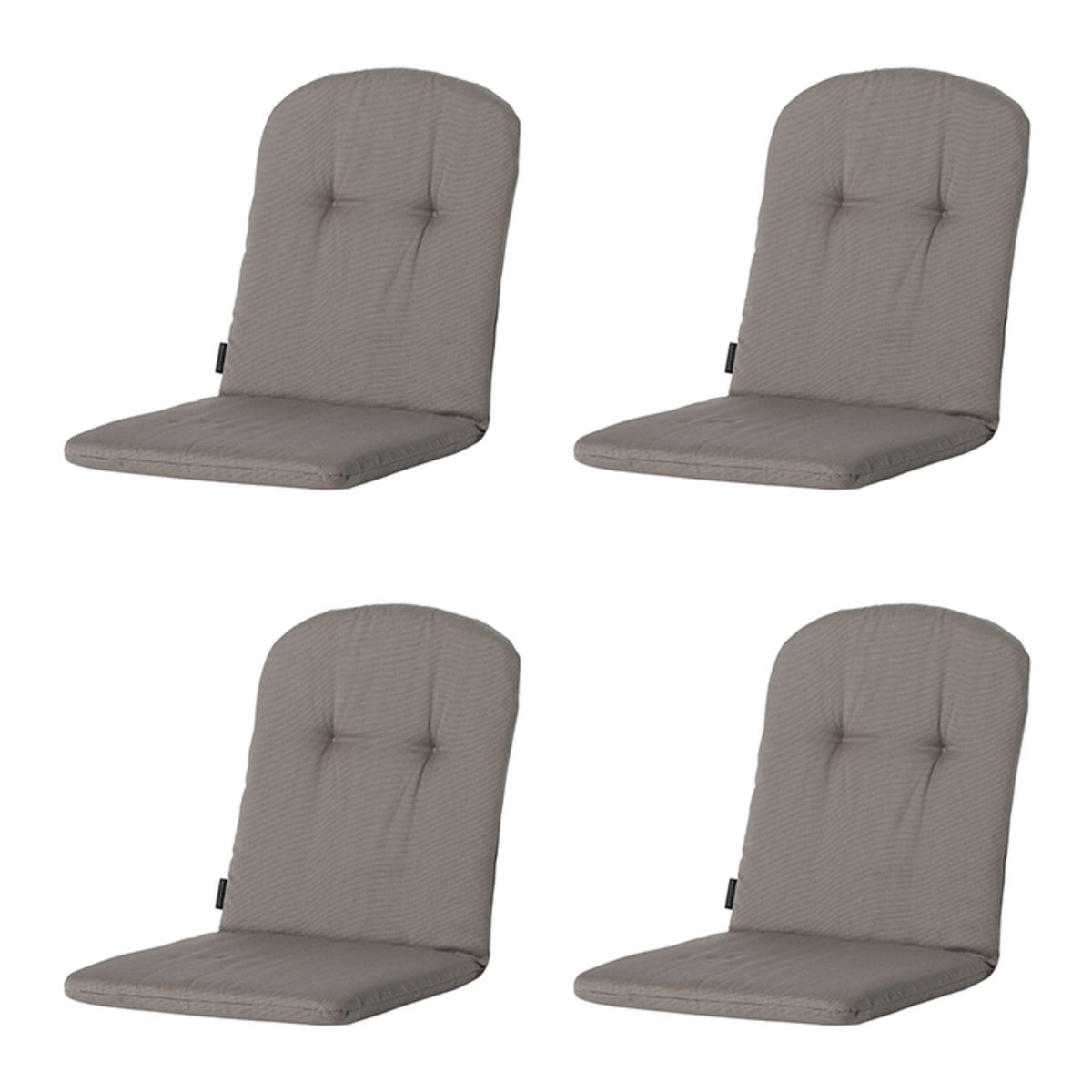 Madison -  Kuipstoelkussen Hoge Rug Rib liver - Ca. 96x45 cm - Set van 4