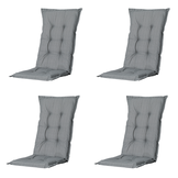 Madison -  Tuinstoelkussen Lage Rug Basic grey - Ca. 105x50 cm - Set van 4