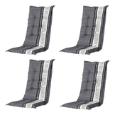 Madison -  Tuinstoelkussen Lage Rug Madison garden grey - Ca. 105x50 cm - Set van 4