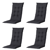 Madison -  Tuinstoelkussen Lage Rug Basic black - Ca. 105x50 cm - Set van 4