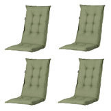 Madison -  Tuinstoelkussen Lage Rug Basic green - Ca. 105x50 cm - Set van 4