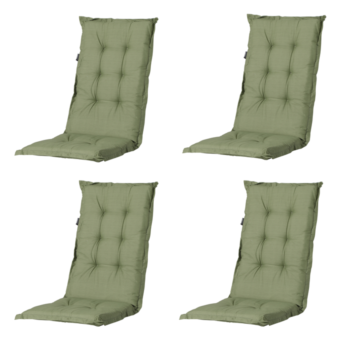 Madison -  Tuinstoelkussen Lage Rug Basic green - Ca. 105x50 cm - Set van 4