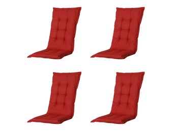 Madison - Tuinstoelkussen Lage Rug Basic red - Ca. 105x50 cm - Set van 4
