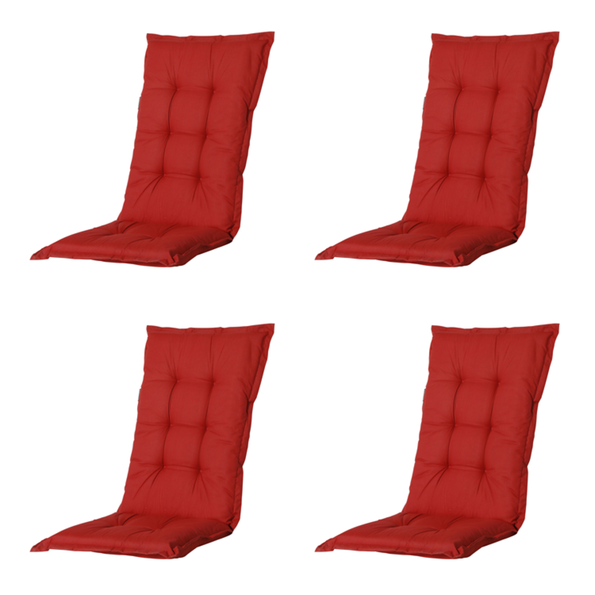 Madison - Tuinstoelkussen Lage Rug Basic red - Ca. 105x50 cm - Set van 4
