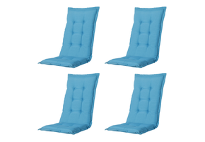 Madison -  Tuinstoelkussen Lage Rug Panama aqua - Ca. 105x50 cm - Set van 4