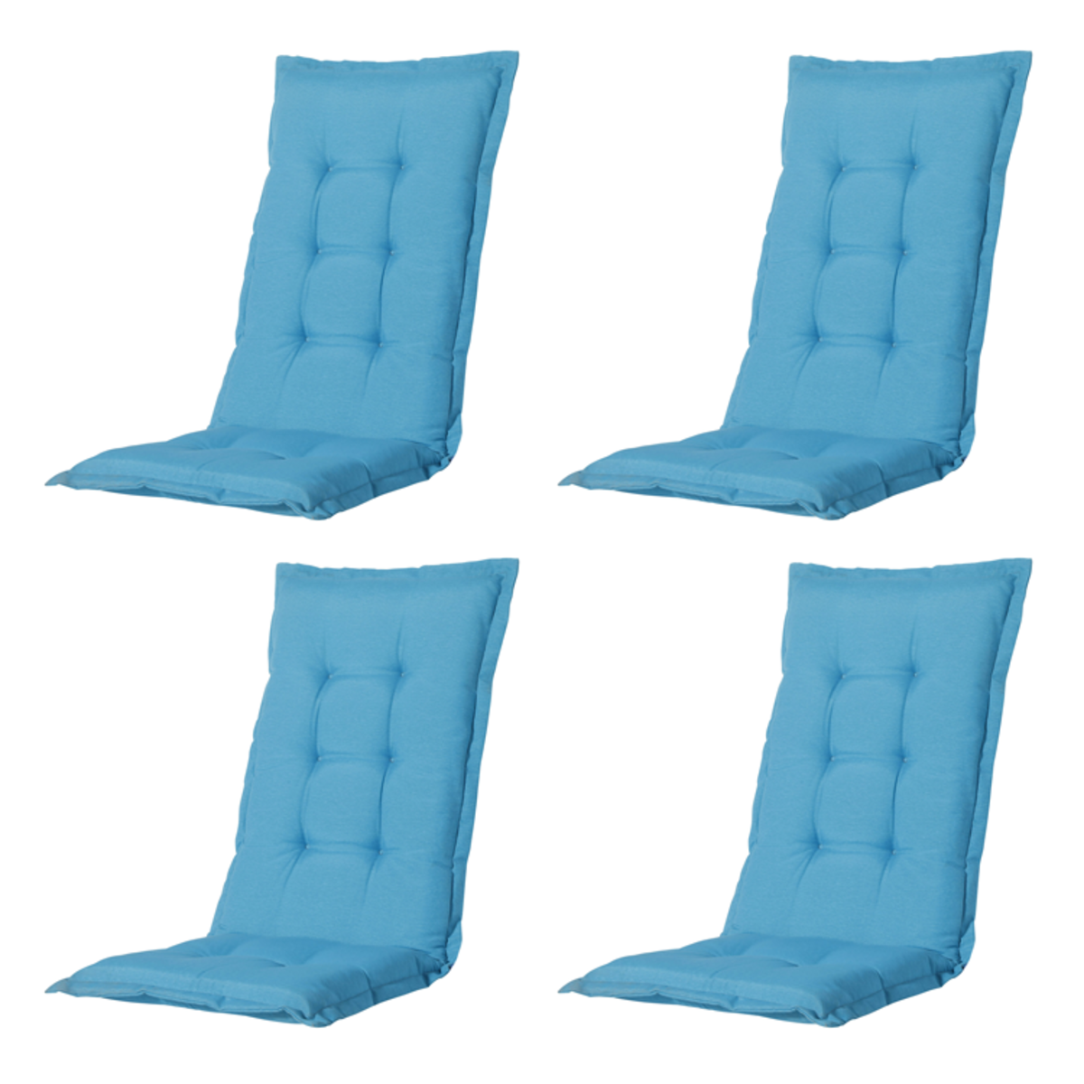 Madison -  Tuinstoelkussen Lage Rug Panama aqua - Ca. 105x50 cm - Set van 4