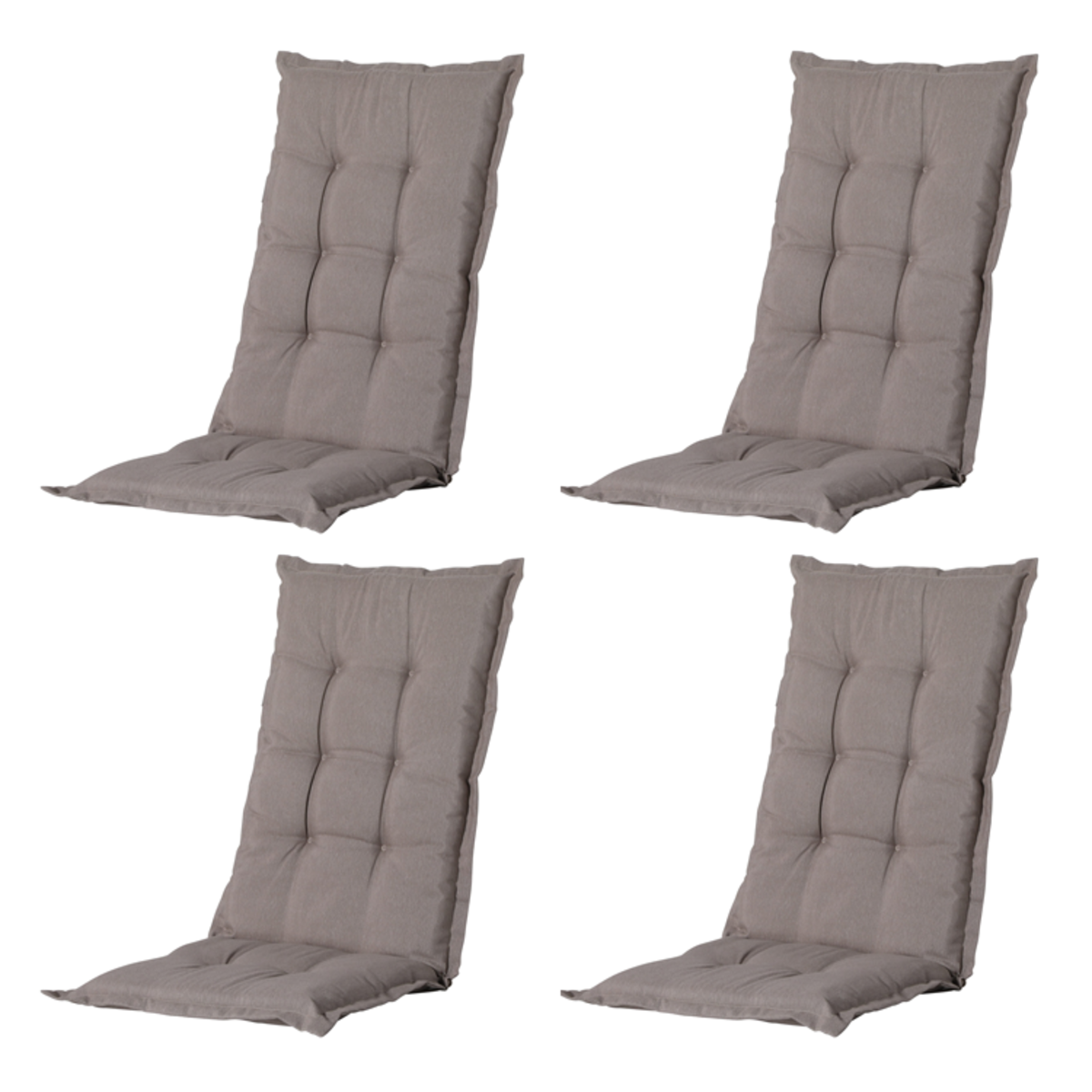 Madison -  Tuinstoelkussen Hoge Rug Panama taupe - Ca. 123x50 cm - Set van 4