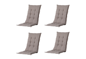 Madison -  Tuinstoelkussen Hoge Rug Basic taupe - Ca. 123x50 cm - Set van 4