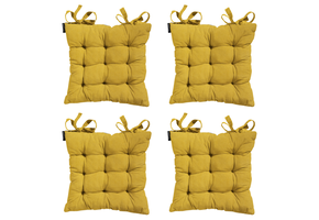 Madison -  Zitkussen Panama mustard - Ca. 46x46 cm - Set van 4