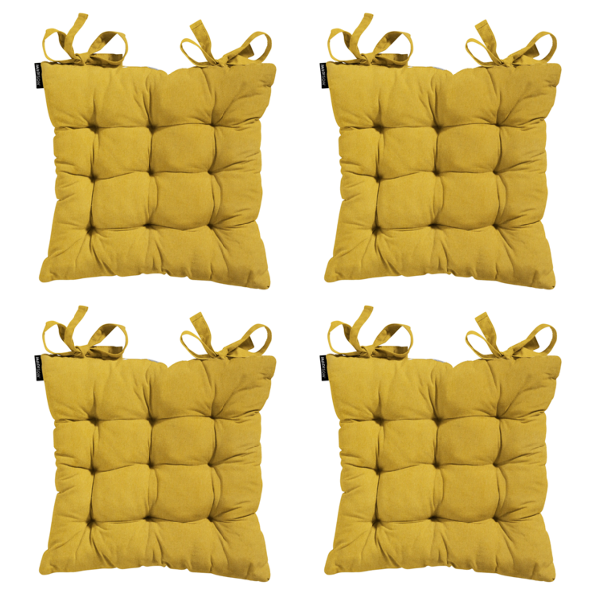 Madison -  Zitkussen Panama mustard - Ca. 46x46 cm - Set van 4