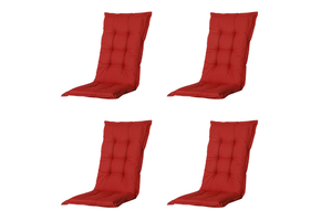 Madison -  Tuinstoelkussen Hoge Rug Basic red - Ca. 123x50 cm - Set van 4