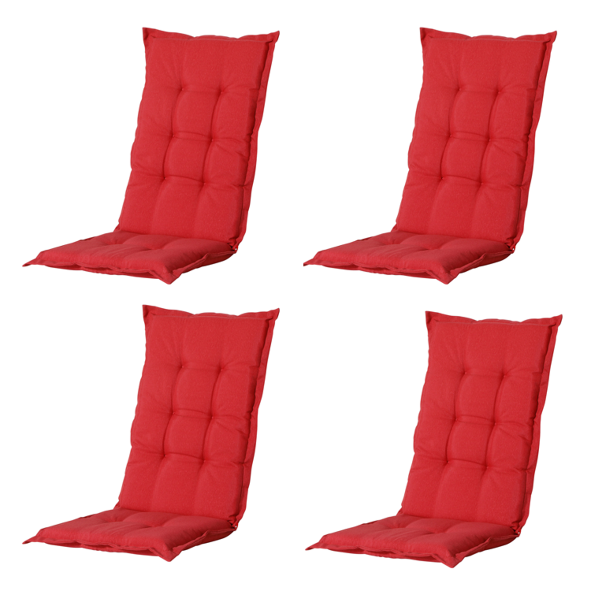 Madison -  Tuinstoelkussen Lage Rug Panama brick red - Ca. 105x50 cm - Set van 4