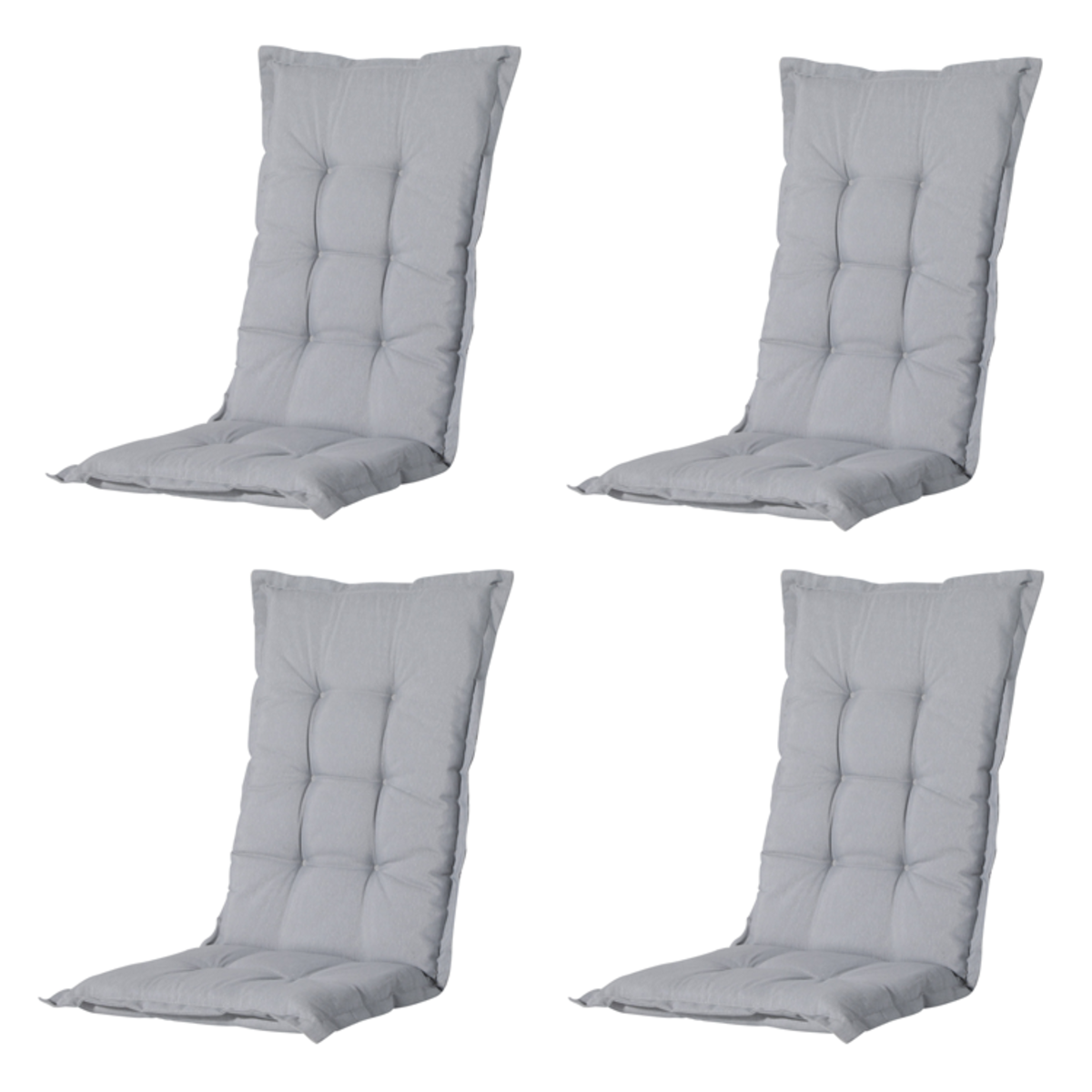 Madison -  Tuinstoelkussen Hoge Rug Panama light grey - Ca. 123x50 cm - Set van 4