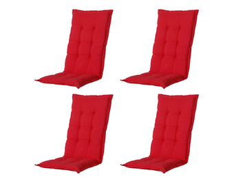 Madison -  Tuinstoelkussen Hoge Rug Panama red - Ca. 123x50 cm - Set van 4